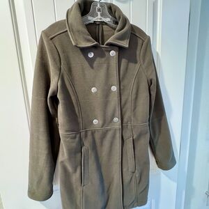 Athleta Double-Breasted Fleece Coat - Olive